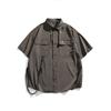 BLACKARMADA Chaqueta Estilo Montaña Camping al Aire Libre Camisa de Trabajo Vintage Holgada para Hombre Manga Corta SD853