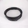 Pulsera de Cuerda de Cuero con Hebilla Simple de Acero Inoxidable para Exportación Transfronteriza Pulsera Trenzada de Cuero Negro Popular Europea y Americana para Hombre