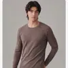 Conjunto Térmico DeRong300g de Alta Calidad para Hombres y Mujeres, Cuello Redondo Alto, Cepillado por Ambos Lados para Otoño
