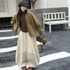 Conjunto de Otoño/Invierno para Niñas 2026 Nuevo Casual Estilo Coreano para Niños Medianos y Mayores Suéter Peludo con Forro de Terciopelo Ropa Interior Pantalones Deportivos Moderno