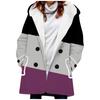 Nuevo abrigo de trench para mujer 2023 estilo europeo y americano venta caliente transfronteriza abrigo con capucha estampado de rayas arcoíris 3D engrosado de invierno