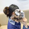 Pinza de Peluche Leopardo Retro para Mujer 2024 Nuevo Sentido de Alta Gama Elegante Pinza de Tiburón para el Cabello de Atrás Pinza de Nube para el Cabello