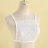 Top de Encaje con Tirantes, Cubre Pecho, Anti-Exposición, Pieza Única con Escote Bajo, Ropa de Cuello Bajo, Lencería, Cuello Falso