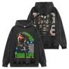 Camiseta de Manga Corta Estampada 2 PAC TUPAC Hip Hop Americano Transfronterizo Lavada Manga Larga Suelta Sudadera con Capucha para Hombre Venta al por Mayor