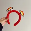Sombrero de la fortuna de nuevo estilo del Año del Dragón, diadema del Dios de la Riqueza, muñeco de peluche de Año Nuevo de invierno, lindo regalo de Año Nuevo del Dios de la Riqueza
