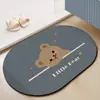 Alfombrilla de baño absorbente de tierra de diatomeas transfronteriza, alfombrilla antideslizante para el suelo para la entrada del baño y el inodoro, adecuada para lavabos y baños