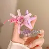 Pinza para el Cabello de Flor de Orquídea Mariposa con Atmósfera de Super Hada para Mujer, Pinza Lateral de Pato Estilo Bosque, Pasador Falso para la Parte Posterior de la Cabeza
