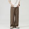 Ropa para Hombre Lktm Otoño e Invierno Estilo Coreano Color Sólido Simple Básico Forro Polar Pantalones Casuales Unisex Sueltos Versátiles Pantalones de Pierna Ancha