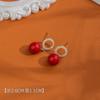 Pendientes Rojos de Ankara Estilo Francés Retro Moda Temperamento Personalizado Celebridad de Internet Sentido de Alta Gama vino tinto Pendientes de Moda