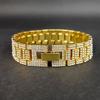 Estilo hip-hop europeo y americano diseño original 17 mm de ancho cadena de reloj de diamantes aleación pulsera cubana tobillera joyería transfronteriza