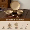 Conjunto de Pratos e Tigelas Cerâmicas de Forno Antigo Japonês para Casa Tigelas Cerâmicas Pratos Conjunto de Louças Estilo Wabi-Sabi Lembrança