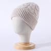 Outono e inverno 100% lã chapéu de lã pura das mulheres design de cor sólida estilo coreano chapéu de malha quente pulôver chapéu geração de cabelo