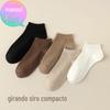 Meias Cano Baixo Masculinas Primavera e Outono Meias de Cor Sólida Meias Cano Baixo Dupla Agulha Masculinas Processo de Fiação Siro Próximo Mão-a-Olho