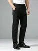 Pantalones Casuales de Caída Elástica para Hombre, Estilo Delgado de Verano, Color Sólido, Sin Arrugas, Versátiles para Negocios, Pantalones Largos Rectos Ajustados K9267