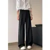 Pantalones negros para hombre con dobladillo curvo, venta al por mayor de fábrica del sudeste asiático transfronteriza, pierna recta para primavera y otoño, diseño fluido, pantalones de alta gama