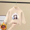 Camiseta de Felpa para Niña de Manga Larga 2026 Otoño/Invierno Nueva Elegante Ropa Interior Ropa Infantil Camiseta Base Cálida de Cuello Semi-Alto para Niña