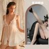 Sexy Bata de Noche Malla Transparente para Mujer Correa con Hebilla Delantera de Corte Bajo Vestido de Noche Apasionado No Necesita Quitarse Transparente Qqny Venta al por Mayor
