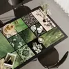 Mantel de Mesa de Comedor con Ilustración Estilo Medieval, Serie Verde, Impermeable, Resistente al Aceite, Lavable, Tapete Protector de Escritorio, Resistente al Calor, Tapete Resistente a Altas Temperaturas
