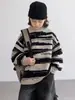 Nuevo Suéter Casual de Rayas para Niños Otoño e Invierno 2025 para Niños Mayores, Moda de Punto Invierno