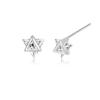 Pendientes de plata de ley S999 con tres piedras crudas y estrella de seis puntas, pendientes de circonita blanca de marea simple, pendientes de plata de ley de lujo de moda al por mayor