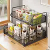 Estante de almacenamiento de escritorio, un organizador de varias capas para bocadillos, una caja de almacenamiento para mesa de cocina y comedor, un estante pequeño para tazas de agua y artículos varios