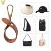 Gancho Simple para Bolsa de Sombrero de Cuero, Sombrero de Sol Portátil de Viaje con Correa Colgante, Accesorios para Fotos para Tomar Fotos