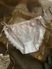Fácil de vestir~Calcinha de renda sexy estilo chinês com cadarço para mulheres, pura e desejável, calcinha fina de renda bordada para mulheres