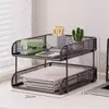 Suporte de Arquivos de Metal Porta Arquivos Ferro Multicamadas Suporte de Pastas Caixa de Armazenamento Vertical Mesa de Escritório Estante Cesto de Arquivos Mesa