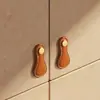 Manijas de Cuero al por Mayor, Manijas Anticolisión para Puertas de Gabinete, Manijas de Cuero para Cajones, Manijas de Gabinete de un Solo Agujero, Manijas Creativas