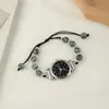 Relógio Pulseira de Contas Estilo Ins Nicho Luxo Acessível para Meninas com Alto Visual, Relógio de Quartzo de Vidro Simples e Versátil para Festa de Estudante