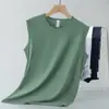 Colete Modal Masculino Gelo Seda Fresco Secagem Rápida Antibacteriano Antiácaro Sem Mangas Camiseta Fitness Esporte Colete Cor Lisa Moletom