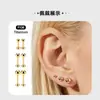 Binks Nuevo Vacío Electroplateado Oro Real 18K Rosca Interna Perforación Labio Bola Redonda Base Plana Perforación Lengua Joyería para Oreja que No se Desvanece