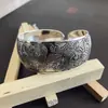 Pulseira de Prata Miao Estilo Étnico Retrô de Guangxi com Design Esculpido Aberto, Adornos Miao, Acessórios Étnicos Zhuang, Joia de Mão Estilo Vintage