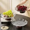 Design PatenteadoNova Tigela de Frutas Pétala de Lótus Criativa, Luxo Leve, Resistente a Estilhaços, Adequada para Uso Doméstico, Lanches de Festa e Prato de Sobremesa