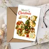 Cartão de Boas Festas de Natal com Ovelhinha Fofa e Árvore de Natal, com Envelope, Mensagem de Bênção para o Feriado, Convite, Cartão de Cumprimentos para Presente
