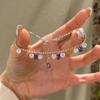 Pulsera de Plata de Ley S925 Lágrimas de Amor Moradas Estrella Rota Río Morado Puro Lujo Ligero Joyería de Gama Alta Única Pulsera de Moda