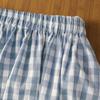 Tiro Real Francés Súper Hada Estilo Suave Cintura Alta Falda A- Línea Cuadros Azules Lino Algodón Lino Falda Paraguas Falda