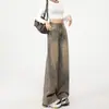 Jeans Versátiles de Cintura Alta Ajustados para Figuras Menudas, Diseño Degradado, Lavados y Desgastados, con Efecto de Caída, Jeans para Mujer