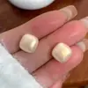 Pendientes de Perla Cuadrada Dulces de Diseño Novedoso con Aguja de Plata 925 para Mujer 2024 Pendientes Explosivos Pendientes Elegantes Versátiles