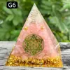 Pirâmide de bola de cristal natural de 8cm Ornamento de mesa de escritório europeu e americano Artesanato de pirâmide de resina para yoga e meditação