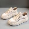 [Personalizado] Hy5808 Sapatos Novos Brancos Femininos 2024 Primavera e Verão Sola Grossa Aumentada Malha Respirável Sapatos Femininos Estudantes Coreanos