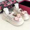 Zapatos Pequeños de Cuero con Plataforma de Suela Gruesa para Mujer, Nuevos Mocasines con Hebilla de Lazo, Zapatos Mary Jane Estilo Británico con Punta Ancha