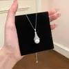 Nueva Cadena de Clavícula de Moda con Perlas de Imitación Swarovski y Collar de Muñeco de Nieve Completo de Diamantes para Mujer, Ajustable, Moda de Lujo de Nicho