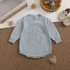 Nuevo Mono de Punto para Niña Estilo Primavera/Otoño 100% Algodón Puro Lazo Dulce Color Sólido Manga Larga mp Ropa Infantil En Stock