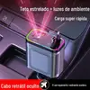Carregador de Carro de Teto Céu Estrelado 120W Carregamento Super Rápido de Celular Cabo Retrátil Um para Quatro Portas USB Acendedor de Cigarro de Carro