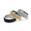 Suministro transfronterizo acero de titanio personalidad anillo giratorio tejido de malla para hombre joyería estilo rojo neto anillo para aliviar el estrés
