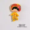 Imanes de Nevera de Muñeca con Pasador de Flores de Quanzhou, Pegatinas Magnéticas de Resina con Forma de Bebidas y Snacks, Pegatinas Creativas de Decoración de Nevera Estilo Comida y Juego