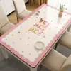 Mantel Minimalista para Mesa de Comedor, Impermeable, Resistente al Aceite, Lavable, Resistente al Calor, Color Crema, Protector de Mesa de Café de PVC de Alta Gama