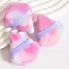 Esponja de terciopelo de cristal teñida anudada esponja triángulo esponja suelta artesanía teñida anudada multicolor