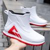 Nova Moda Par Impermeável Sapatos de Chuva Verão Cano Curto Feminino Casual Borracha Chuva Sapatos Masculino Plano Cozinha Trabalho Sapatos